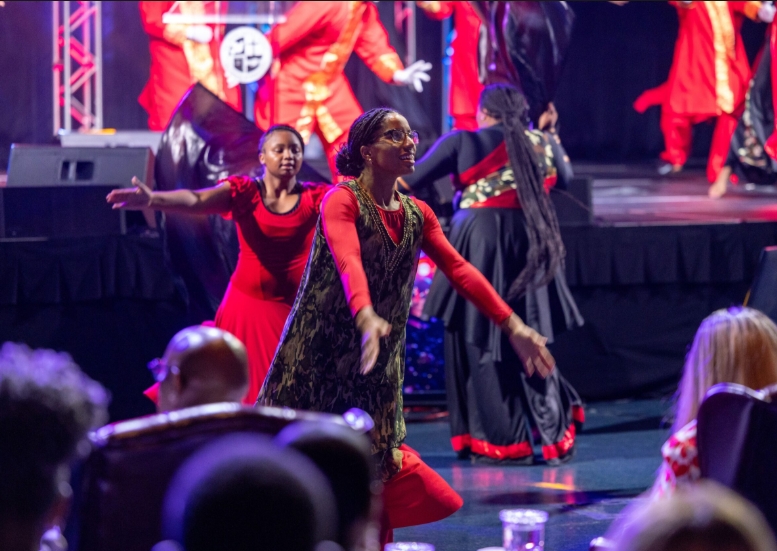 Praise dance ministry performing on stage
